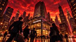 Coucher de soleil sur la tour Bloomberg